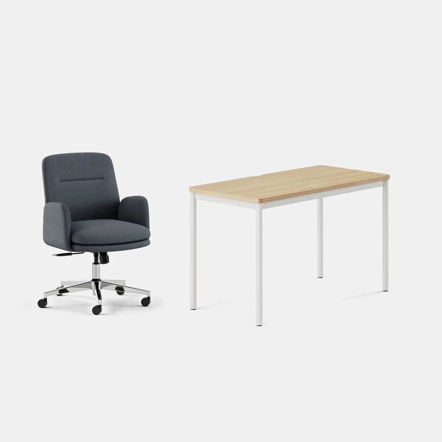 Chair Color:Overcast; Desk Color:Woodgrain/White;