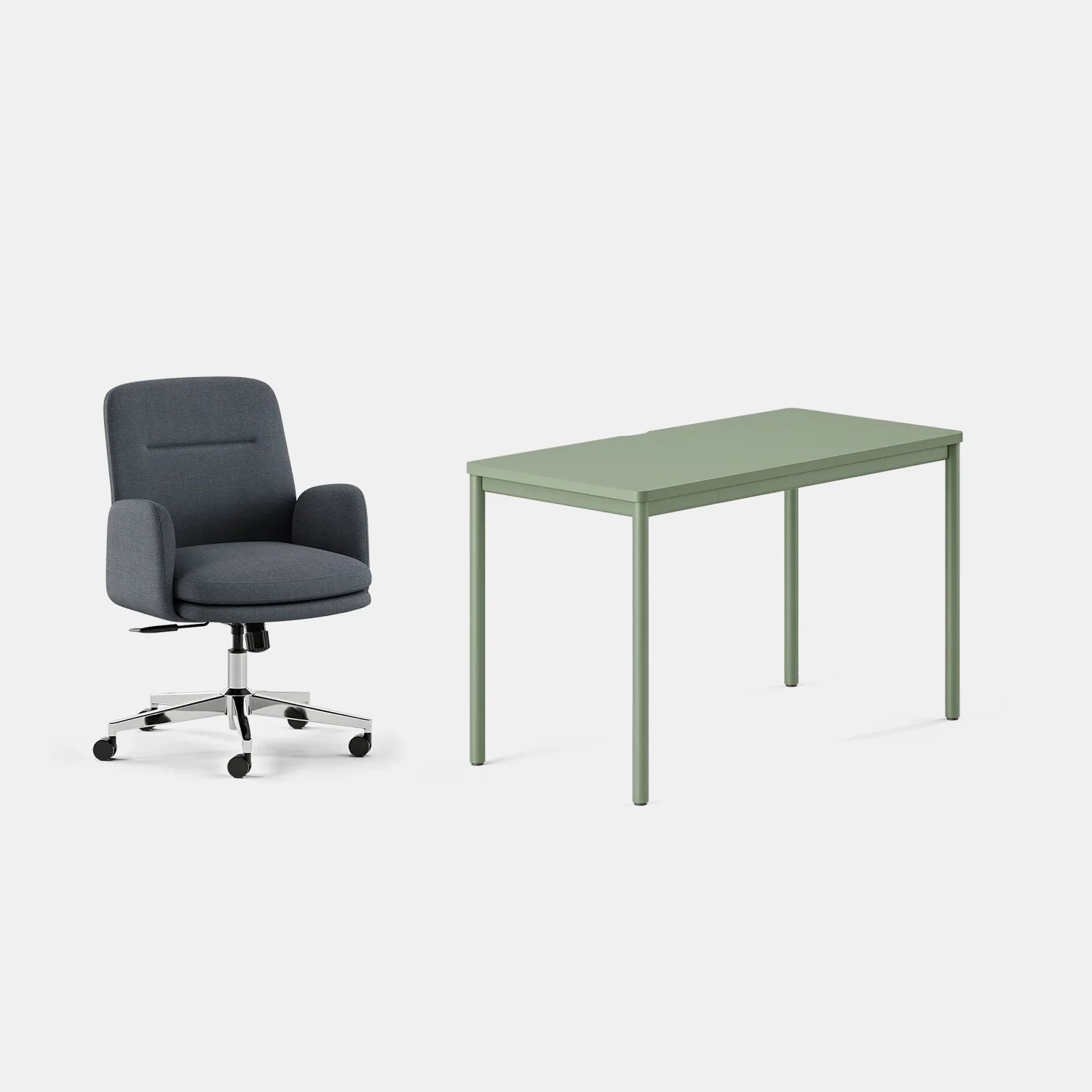 Chair Color:Overcast; Desk Color:Sage/Sage;