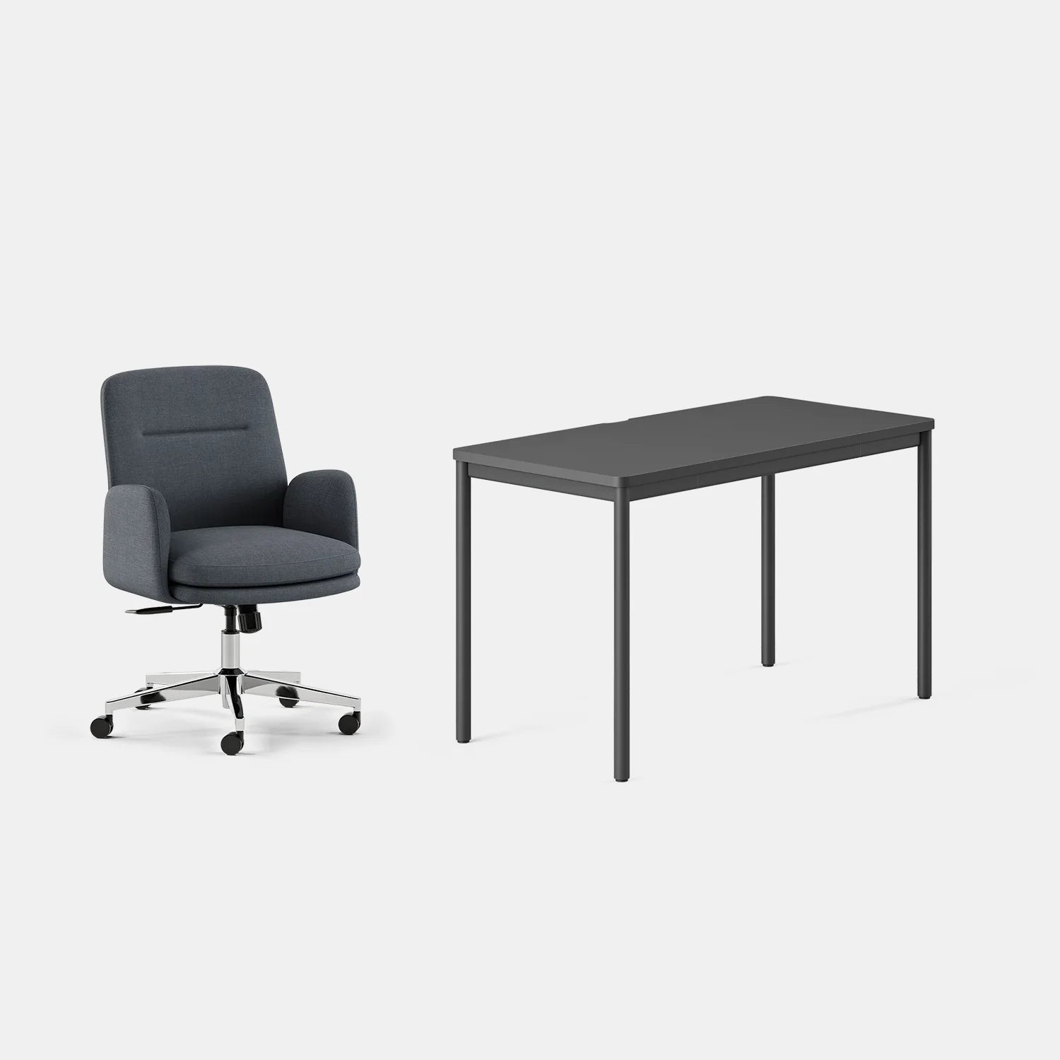 Chair Color:Overcast; Desk Color:Charcoal/Charcoal;