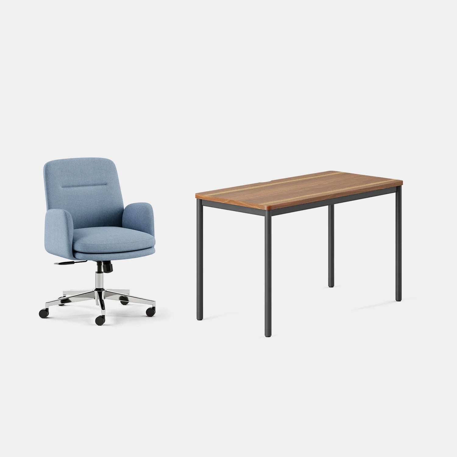 Chair Color:Skylight; Desk Color:Walnut/Charcoal;