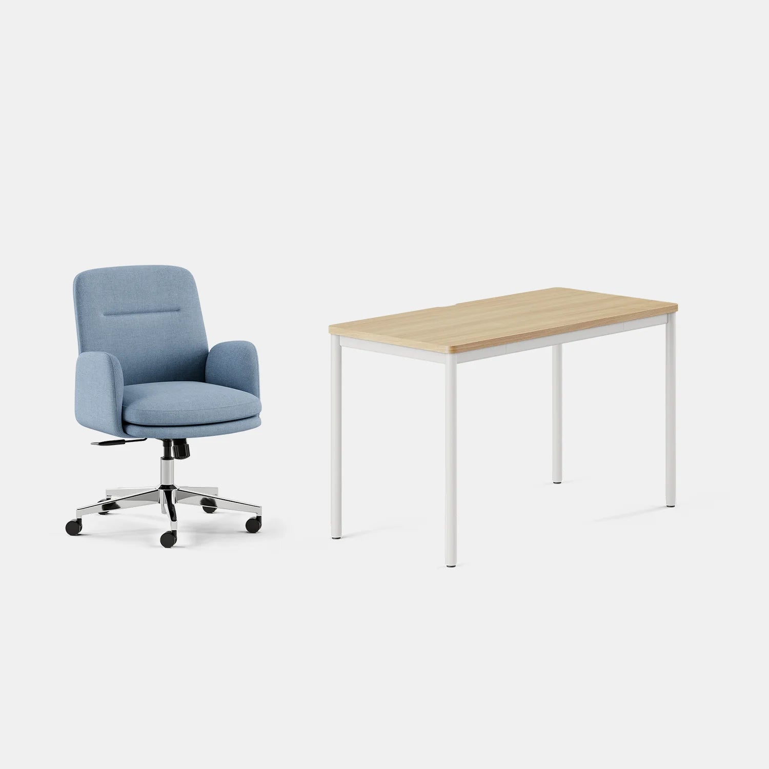 Chair Color:Skylight; Desk Color:Woodgrain/White;