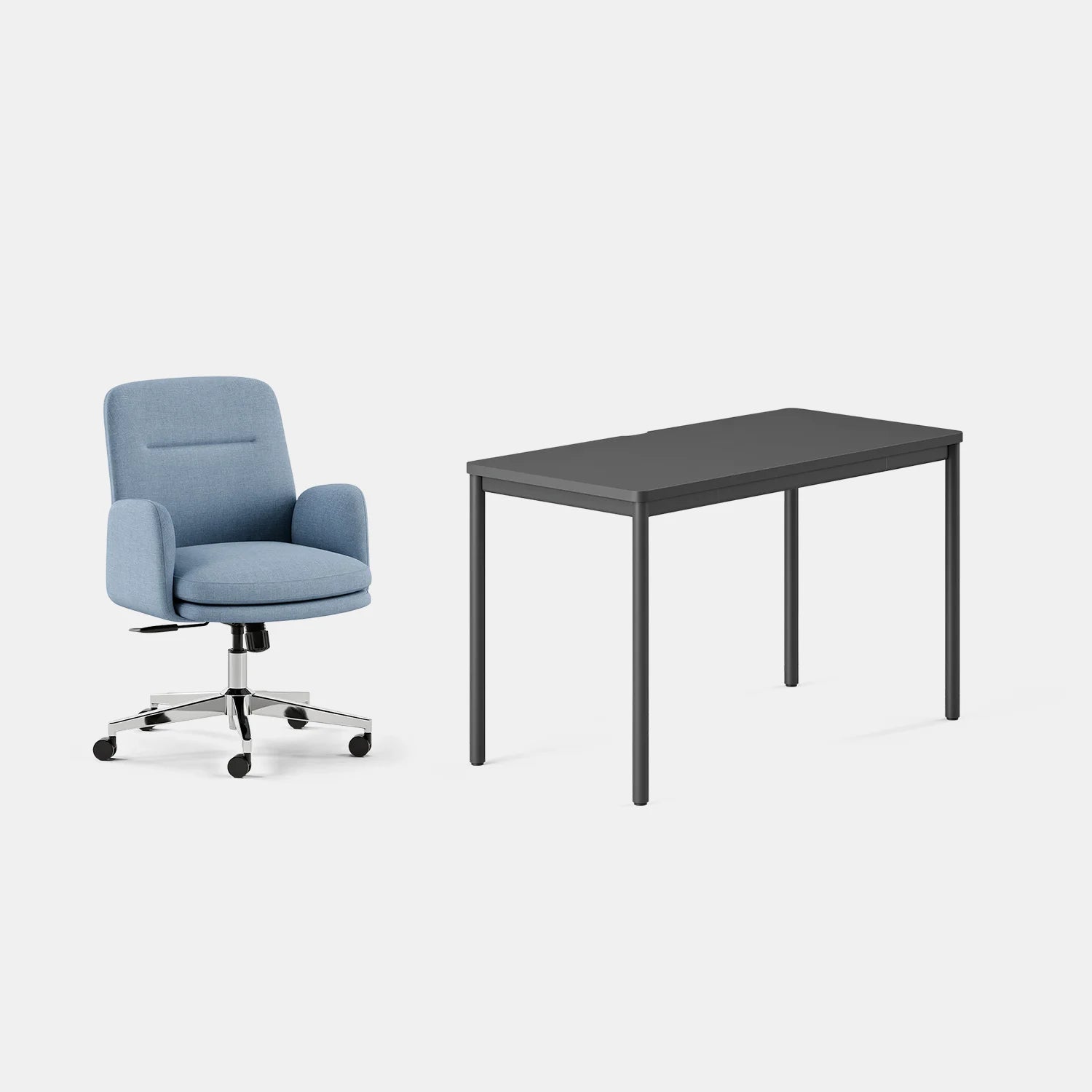 Chair Color:Skylight; Desk Color:Charcoal/Charcoal;