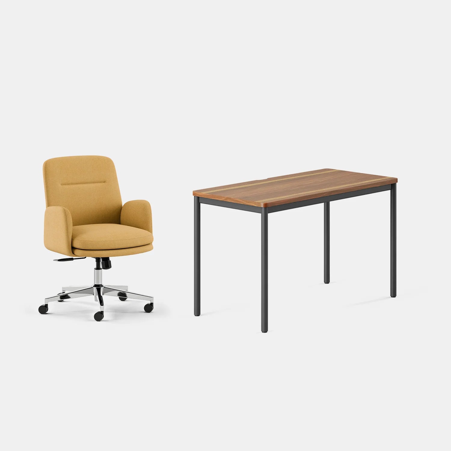 Chair Color:Sunflower; Desk Color:Walnut/Charcoal;