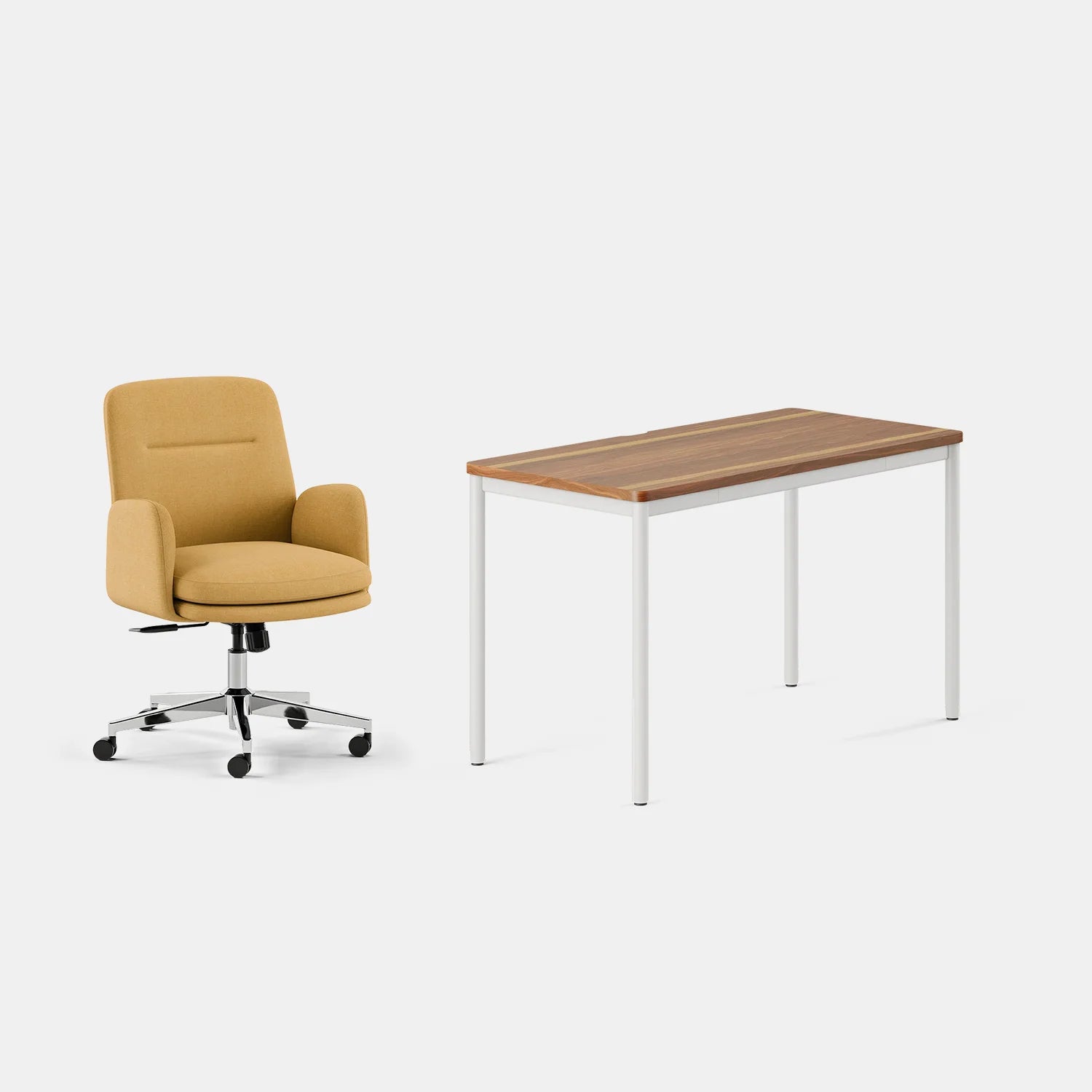 Chair Color:Sunflower; Desk Color:Walnut/White;