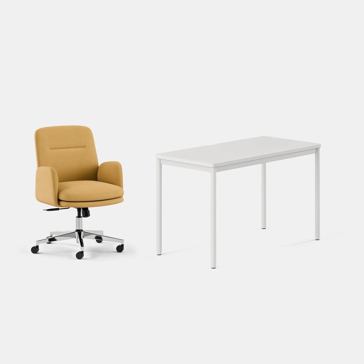 Chair Color:Sunflower; Desk Color:White/White;