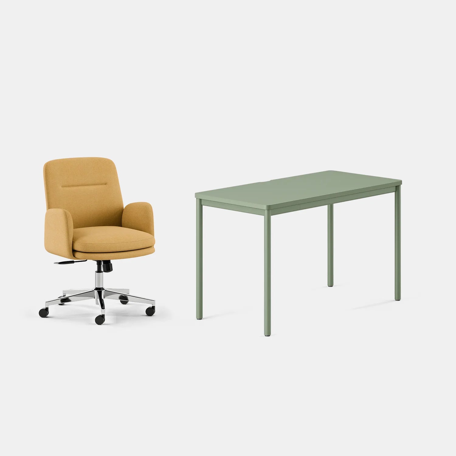 Chair Color:Sunflower; Desk Color:Sage/Sage;