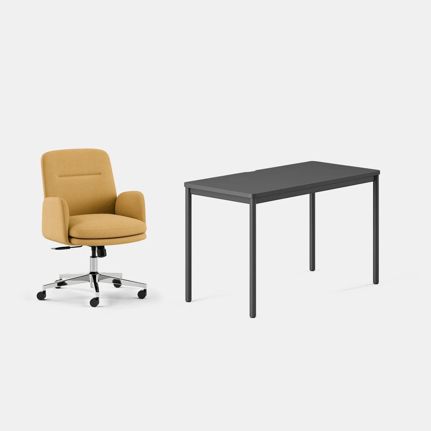 Chair Color:Sunflower; Desk Color:Charcoal/Charcoal;