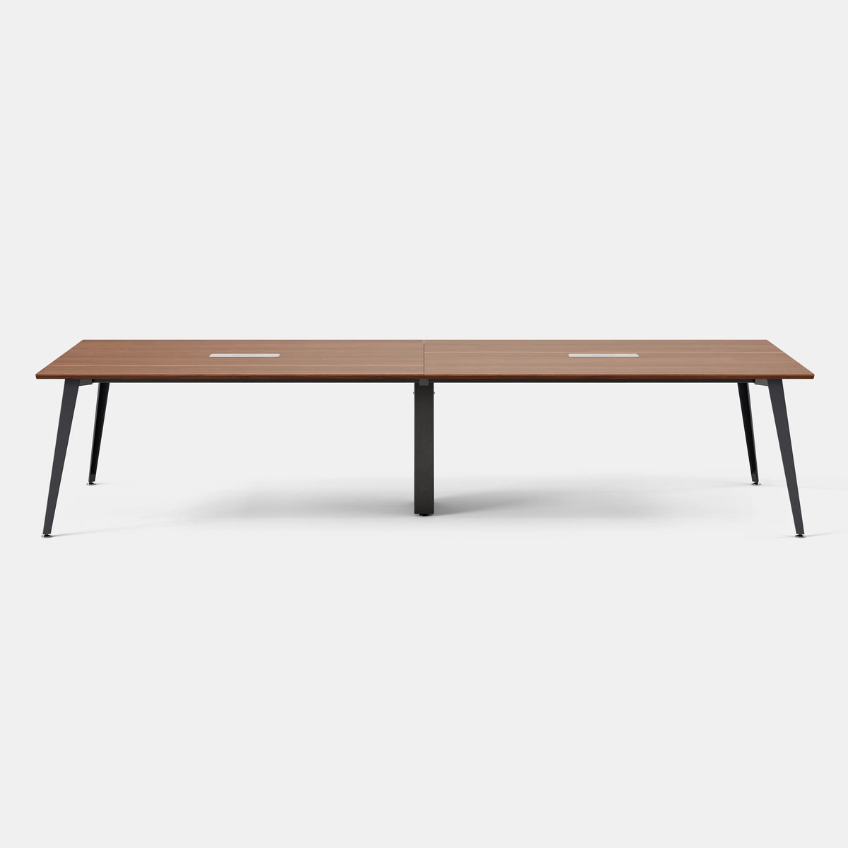 Top Color:Walnut; Leg Color:Charcoal; Desk Size:142 inches x 48 inches;