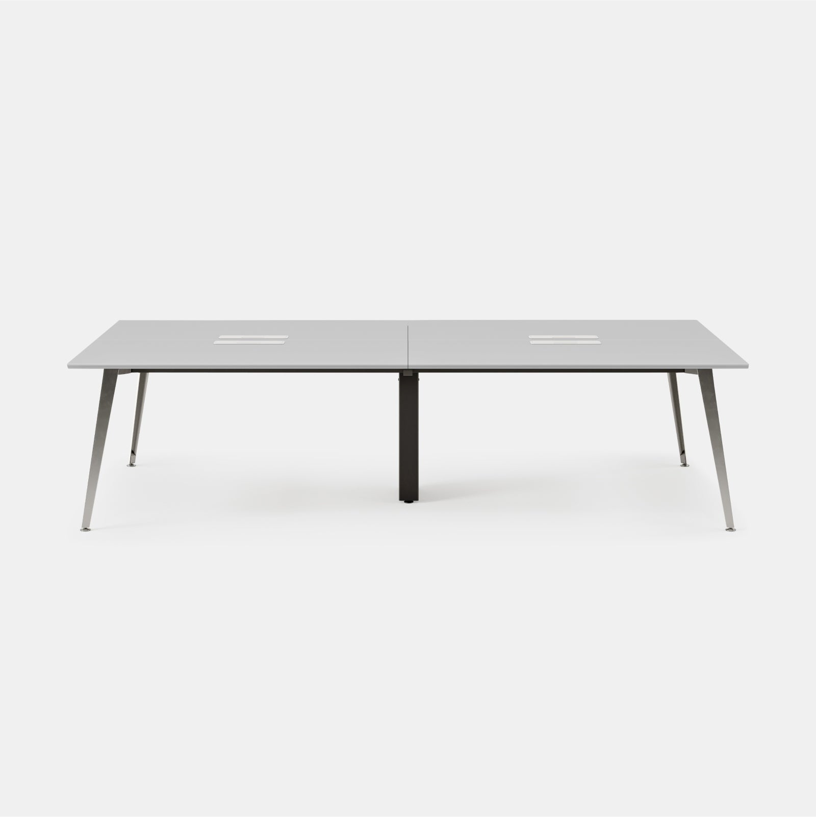 Top Color:Fog; Leg Color:Mirror; Desk Size:120 inches x 60 inches;