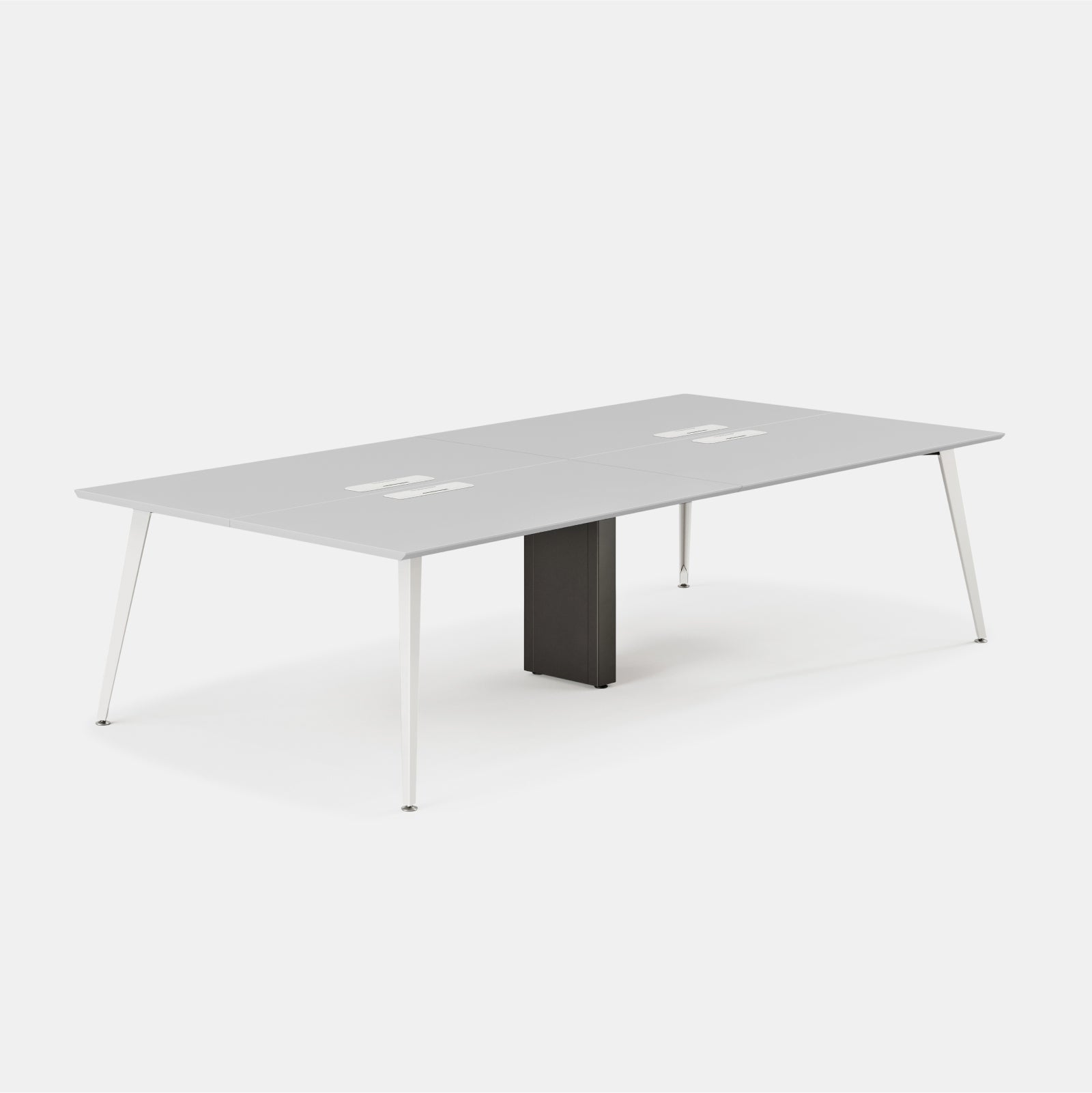 Top Color:Fog; Leg Color:Powder White; Desk Size:120 inches x 60 inches;