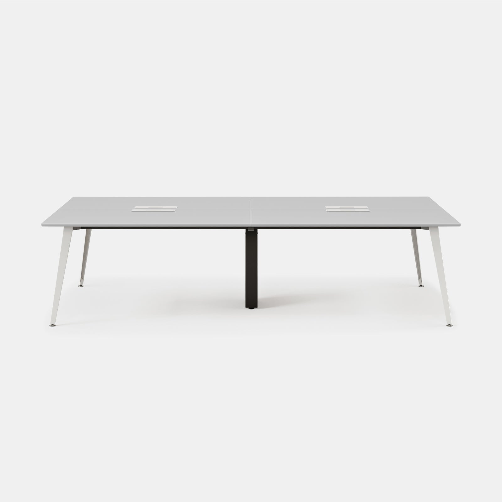 Top Color:Fog; Leg Color:Powder White; Desk Size:120 inches x 60 inches;