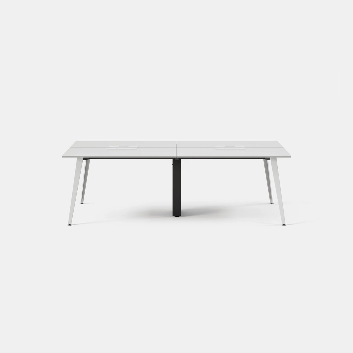 Top Color:White; Leg Color:Powder White; Desk Size:96 inches x 48 inches;