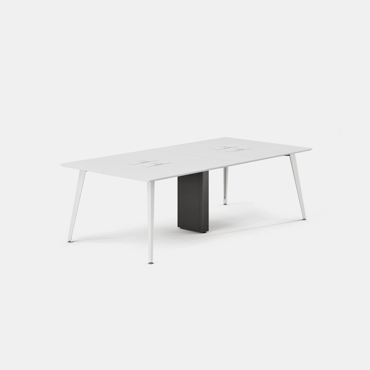 Top Color:White; Leg Color:Powder White; Desk Size:96 inches x 48 inches;