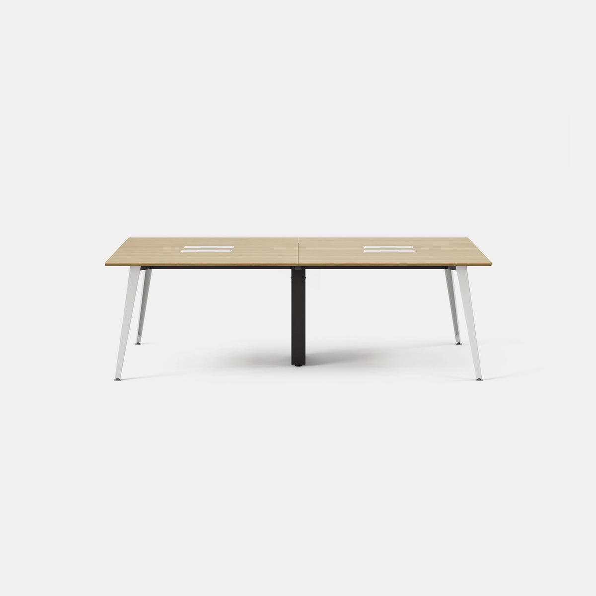 Top Color:Woodgrain; Leg Color:Powder White; Desk Size:96 inches x 48 inches;