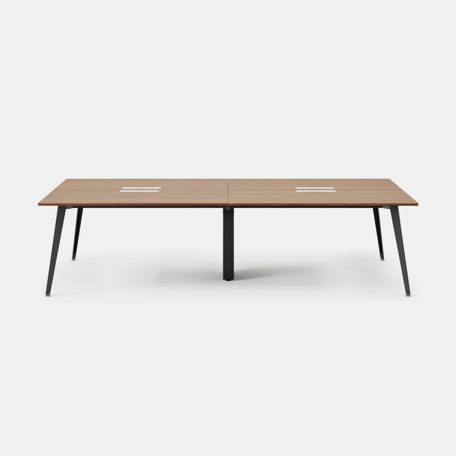 Top Color:Walnut; Leg Color:Charcoal; Desk Size:120 inches x 60 inches;