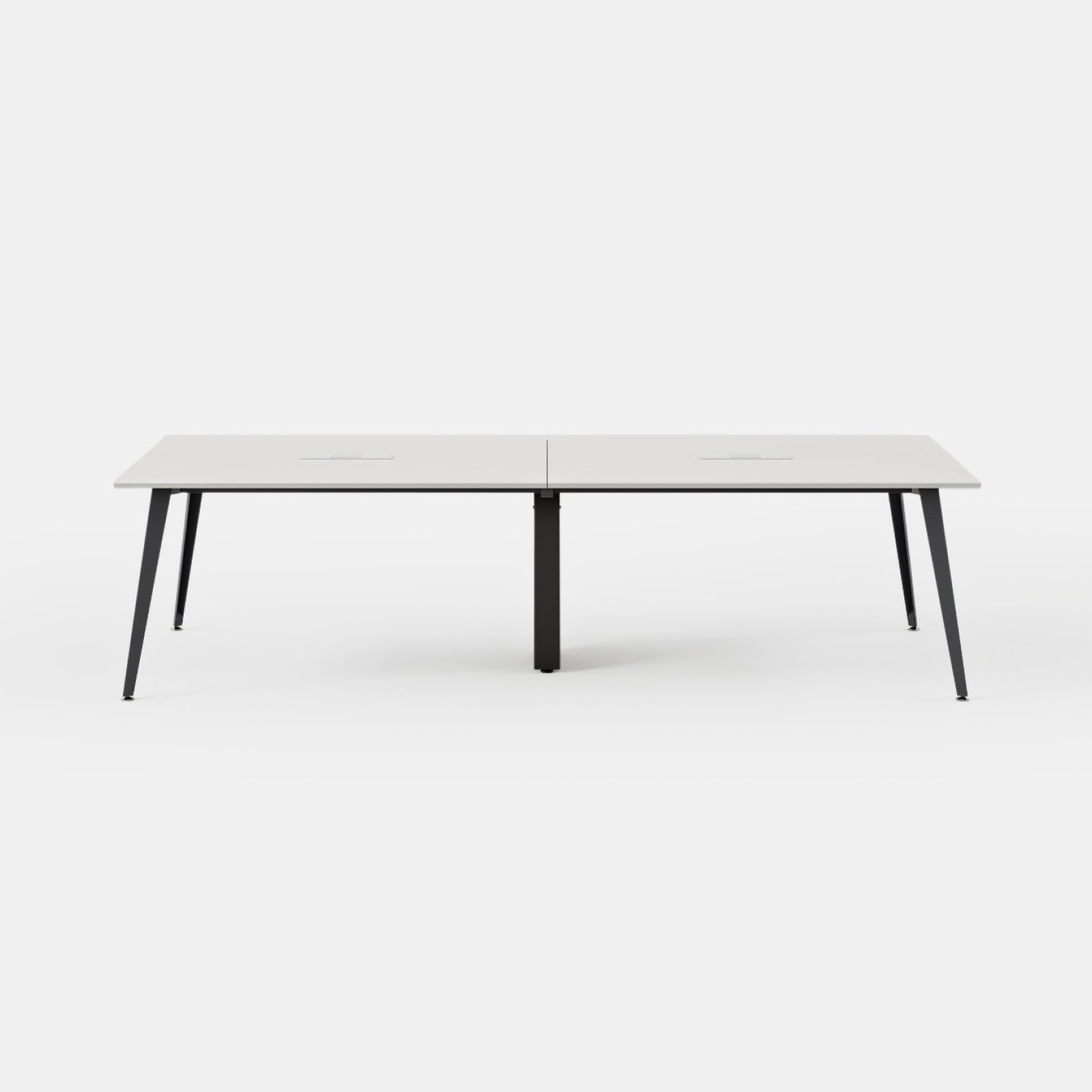 Desk Size:118 inches x 48 inches; Top Color:White; Leg Color:Charcoal