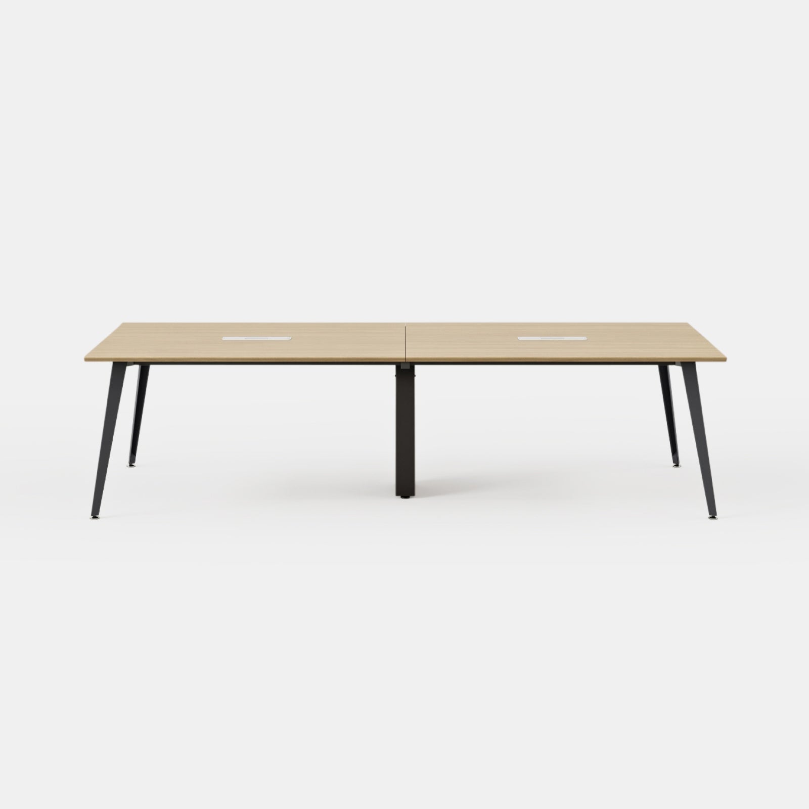 Desk Size:142 inches x 48 inches; Top Color:Woodgrain; Leg Color:Charcoal